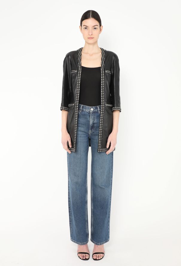 Chanel '90s Lamé Tweed Leather Jacket - 2 Chanel '90s Lamé Tweed Leather Jacket - 2
