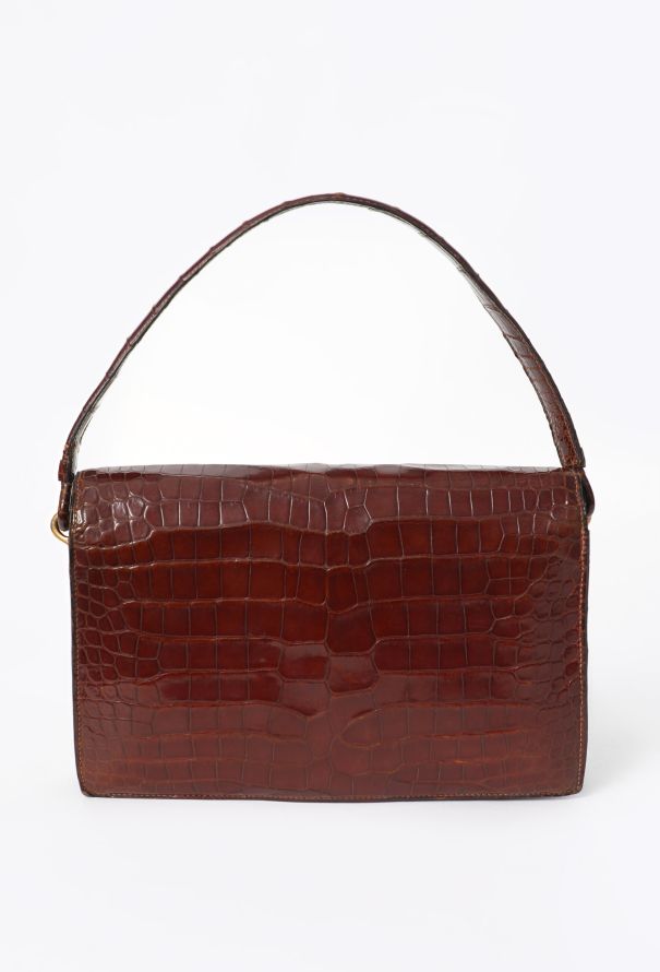 Hermès Vintage Brown Porosus Cordelière Bag - 4