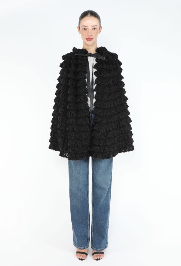Saint Laurent F/W 2013 Ruffled Crochet Cape - 3