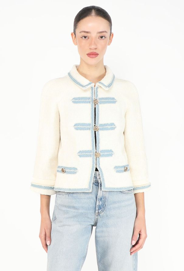 Chanel Spring 2007 Denim Trim Tweed Jacket - 1