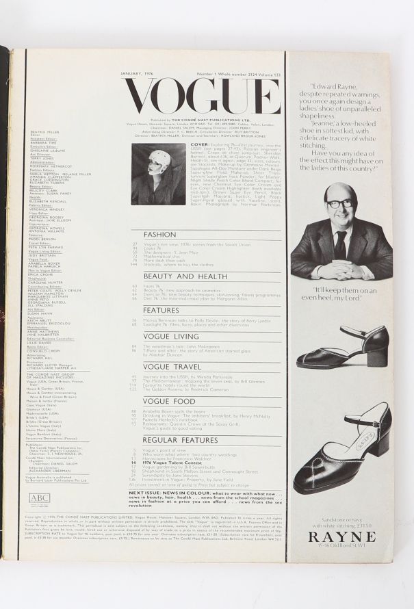 VOGUE UK 1976 David Bailey & Parkinson Cover Set - 6 VOGUE UK 1976 David Bailey & Parkinson Cover Set - 6