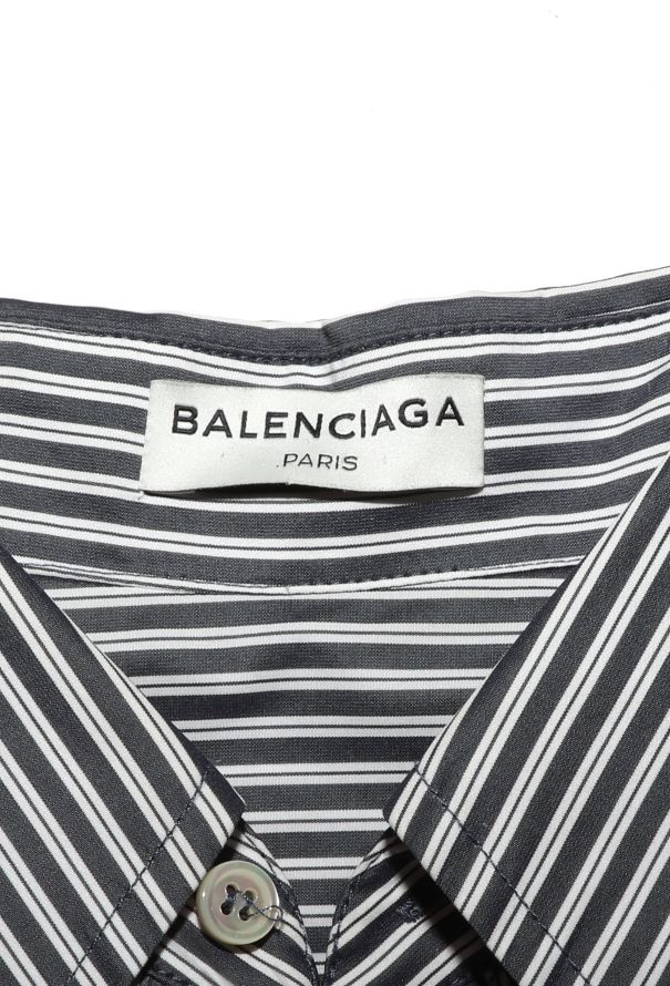 Balenciaga F/W 2016 Structured Pinstripe Shirt - 6
