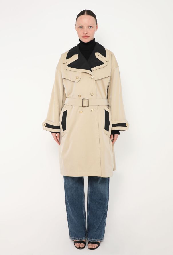 Chanel '90s Bicolor Belted Trench Coat - 5