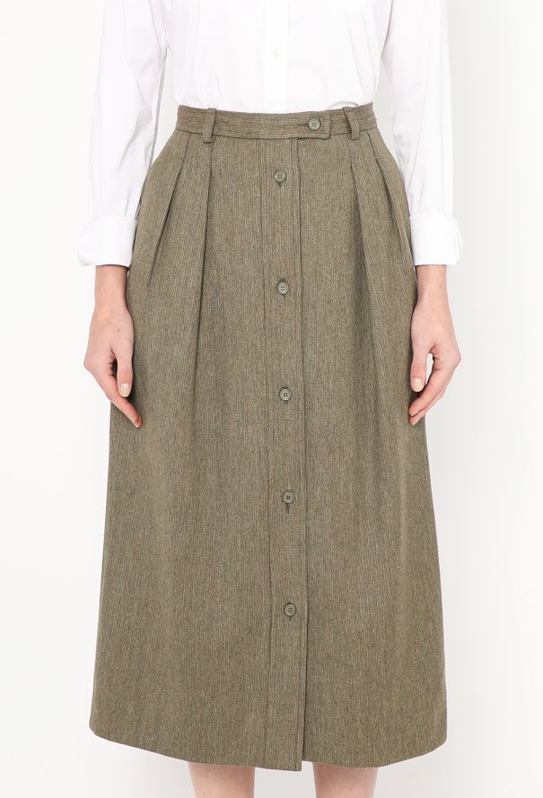 Saint Laurent Late '70s Pleated Button Skirt - 3