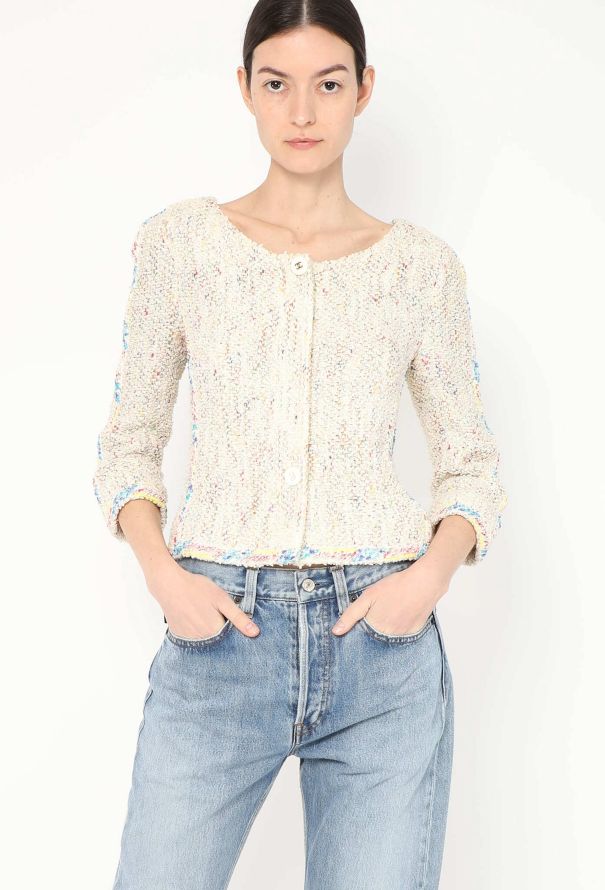 Chanel 1999 Painted Trim Tweed Jacket - 1