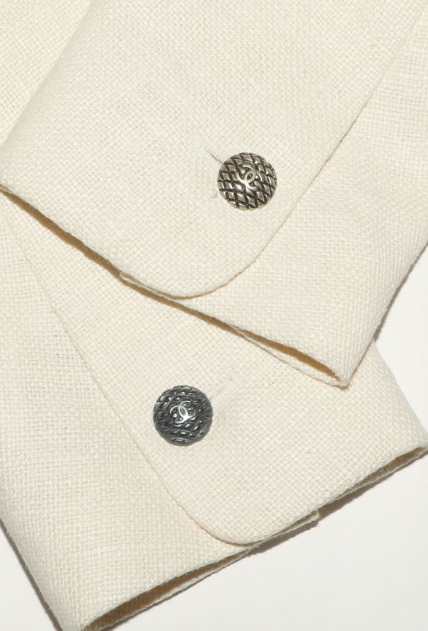 Chanel 1998 Linen 'CC' Button Jacket - 7 Chanel 1998 Linen 'CC' Button Jacket - 7