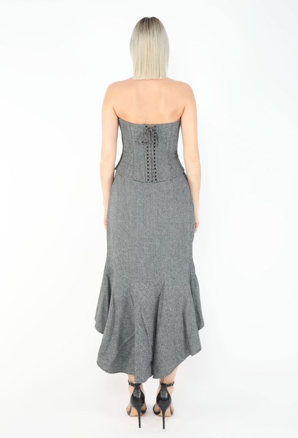 Chloé F/W 1999 Herringbone Corset Ensemble - 6