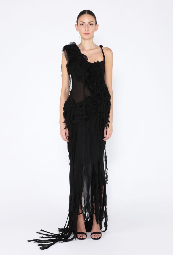 Alexander McQueen ICONIC S/S 2003 'Irere' Chiffon Oyster Dress - 1