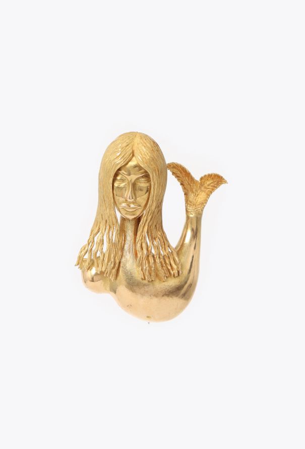 Fred Vintage 18K Yellow Gold Mermaid Brooch By Jean Cocteau - 1