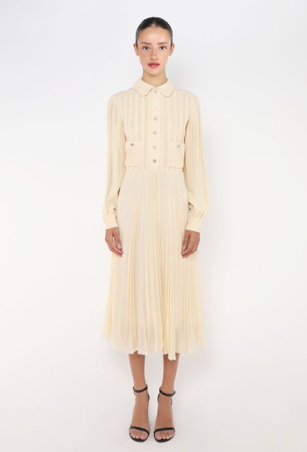 Céline S/S 2021 Pleated Chiffon Dress - 1