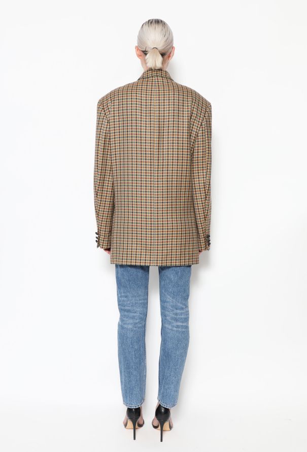 Checkered Wool Twill Blazer - 4 Checkered Wool Twill Blazer - 4