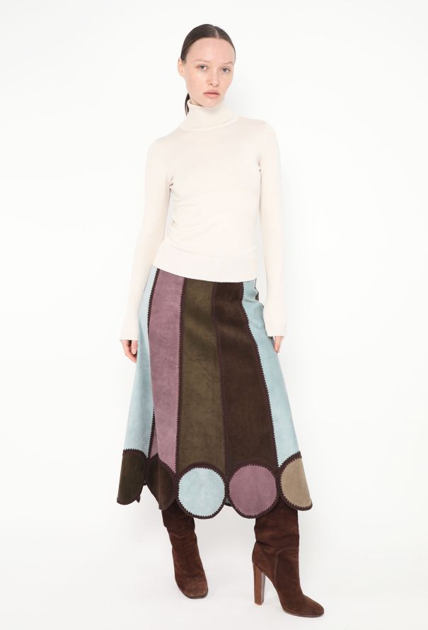 Marni Suede Patchwork Skirt - 1