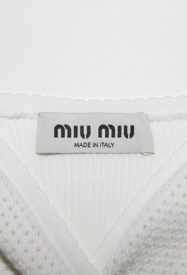 Miu Miu F/W 2025 Ribbed Knit Logo Camisole - 6