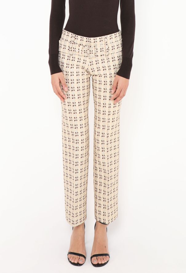 Prada S/S 2002 Belted Brocade Trousers - 3