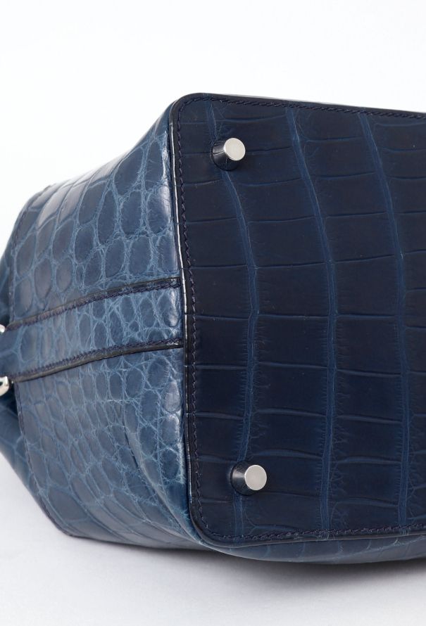 Hermès Matte Bleu Saphir Niloticus Crocodile Toolbox 20 Bag - 8