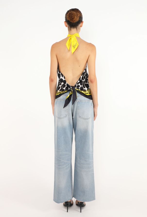 Gucci Silk Open-Back Foulard Top - 3