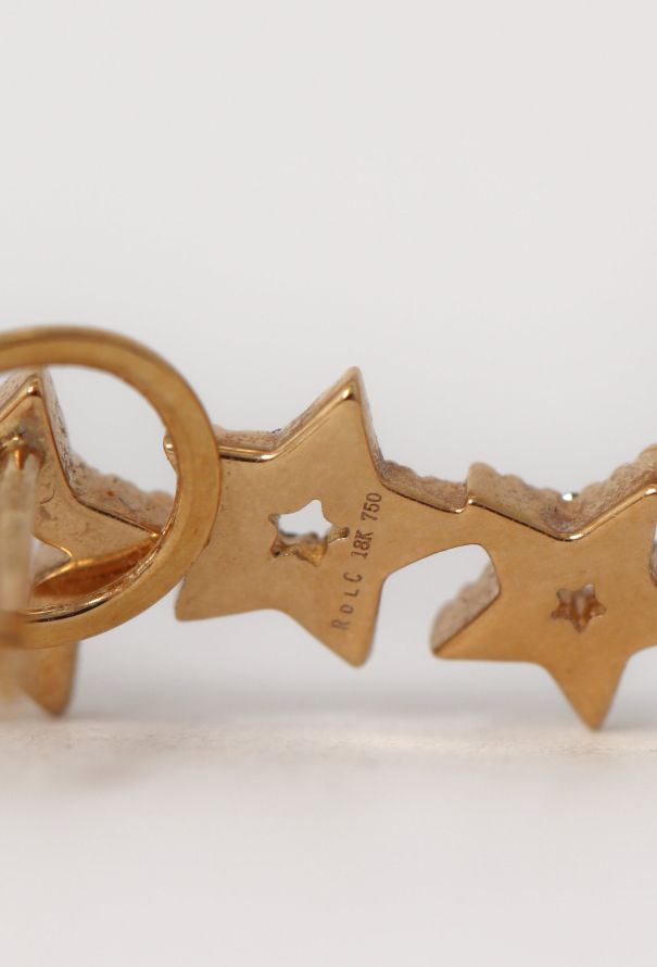 Modern Fine Jewelry Rosa de la Cruz 18k Yellow Gold & Diamond Star Earrings - 7