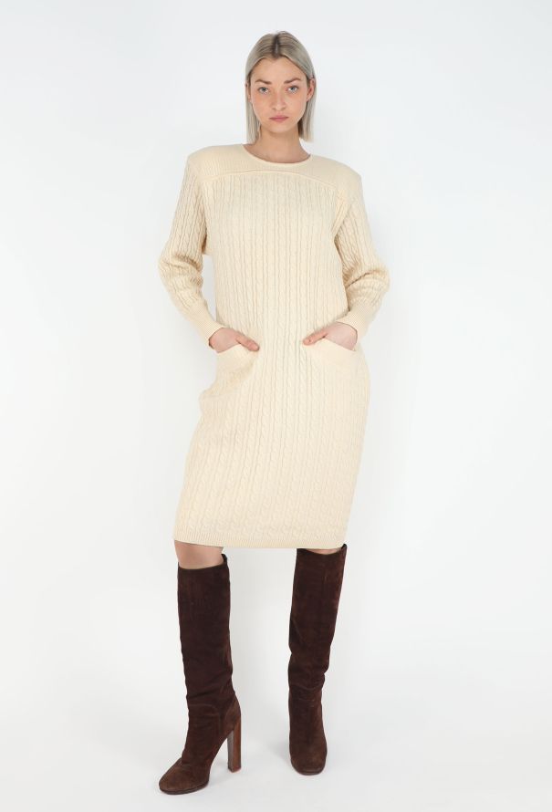 Saint Laurent Vintage Cable-Knit Sweater Dress - 1