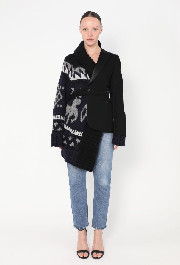 Sacai 2018 Split Cardigan Smoking Blazer - 2