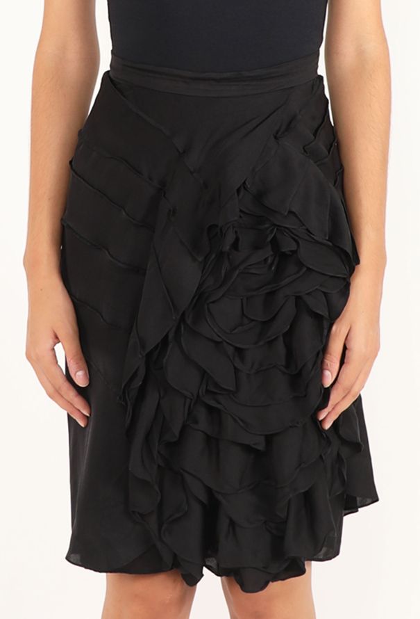 Saint Laurent Draped Rose Silk Skirt, S/S 2003 - 4