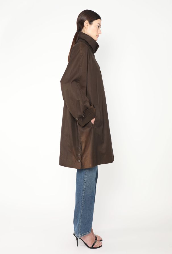 Chanel '80s Gabardine Cashmere-Lined Raincoat - 1
