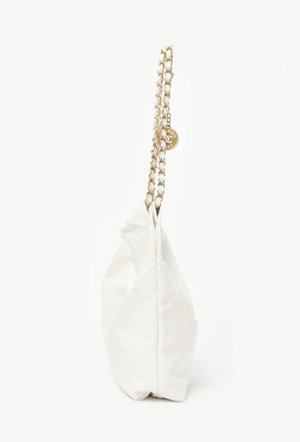 Chanel S/S 2022 White 22 Hobo Bag - 5