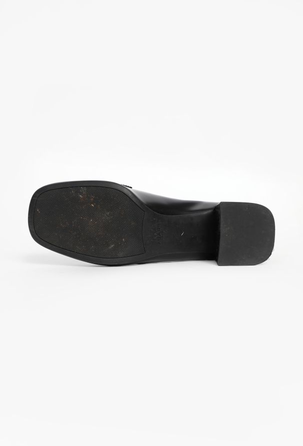 Prada Brushed Leather Loafer Pumps - 5