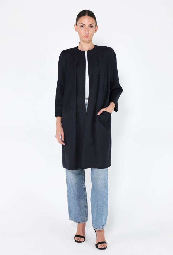Valentino Pleated Front Wool Coat, 1990s - 5
