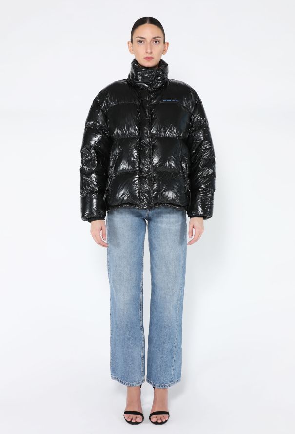 Prada 2018 Cropped Drawstring Nylon Down Jacket - 3