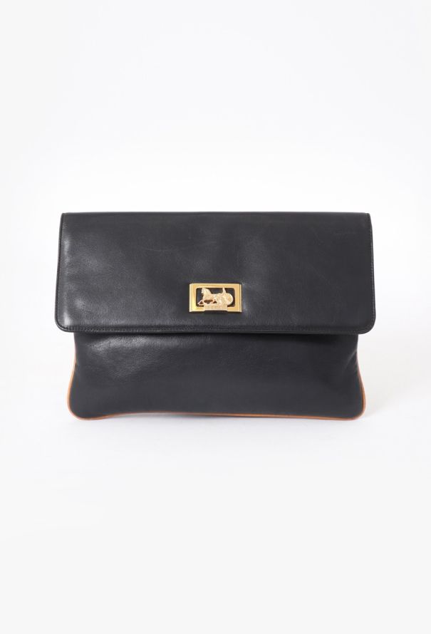 Céline '70s Black Calèche Clutch - 1