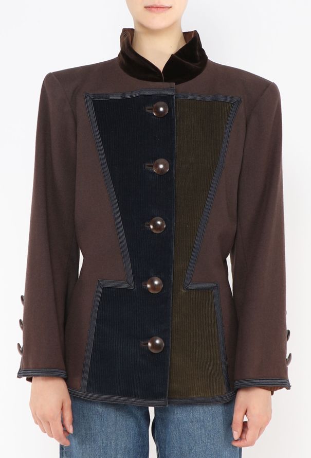 Saint Laurent COLLECTOR F/W 1988 Corduroy Trim Blazer - 1