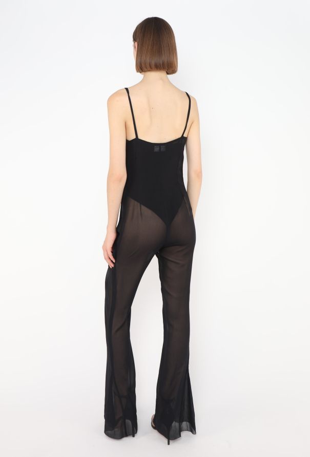 Chanel 2002 Flared Georgette Jumpsuit - 5 Chanel 2002 Flared Georgette Jumpsuit - 5