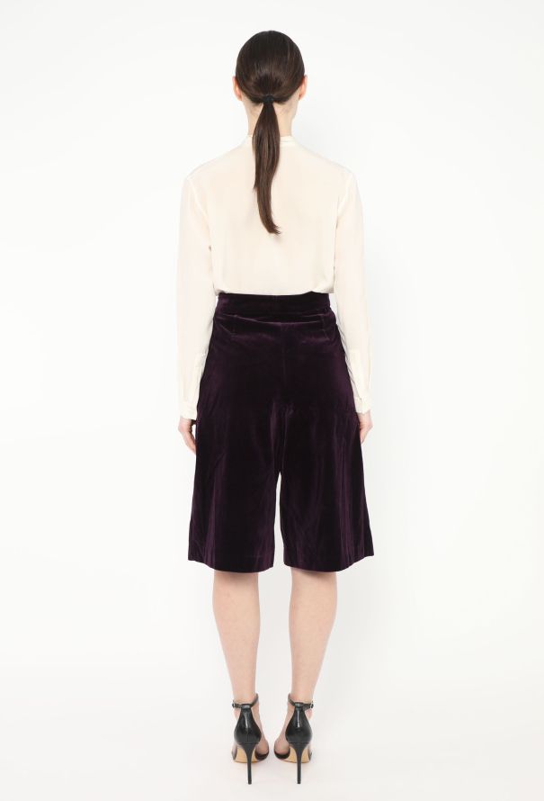 Dries Van Noten 2016 Velvet Pleated Shorts - 4 Dries Van Noten 2016 Velvet Pleated Shorts - 4