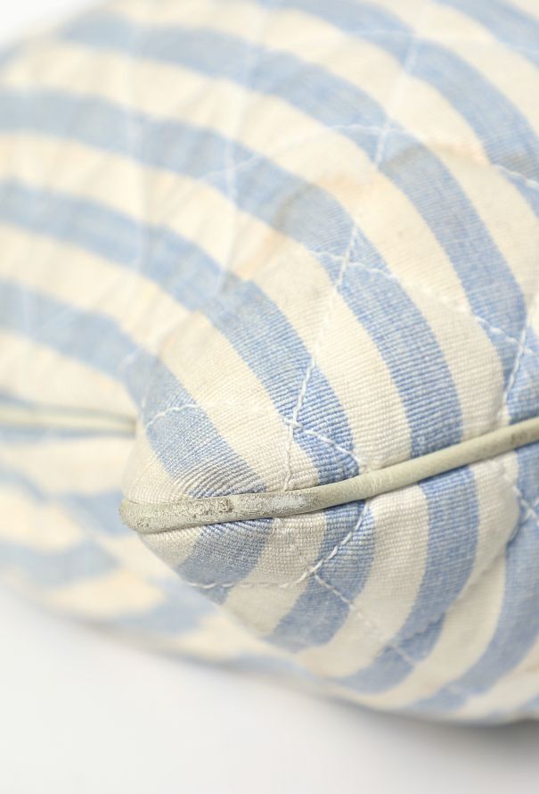 Chanel Vintage Quilted Striped Canvas Tote Bag - 10