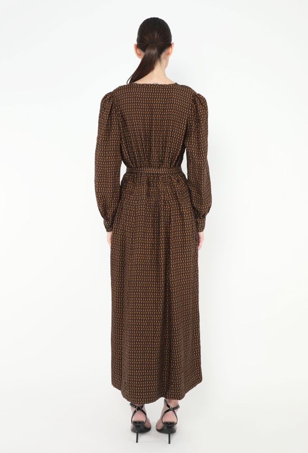 Lanvin Belted Printed Silk Dress - 5 Lanvin Belted Printed Silk Dress - 5