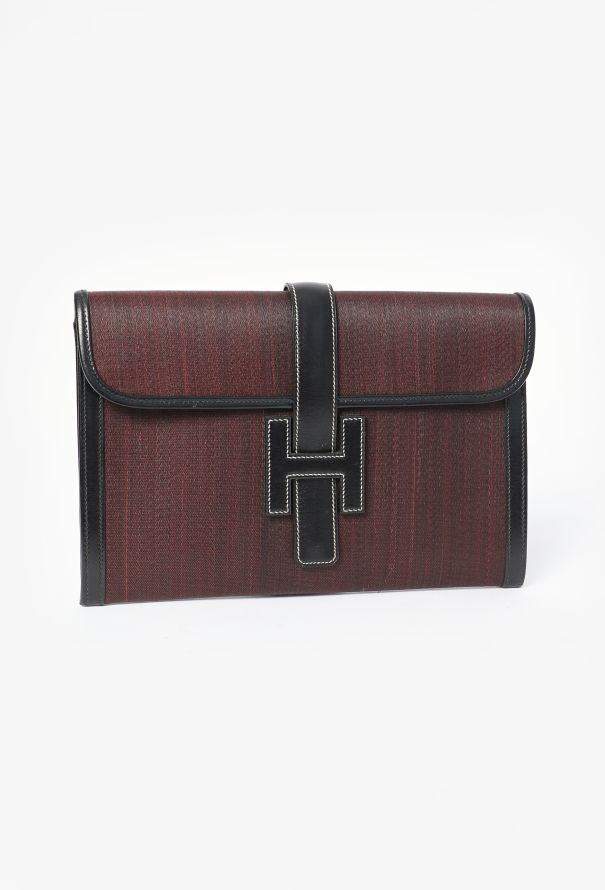 Hermès RARE Jige Crinoline & Box Leather Clutch - 2