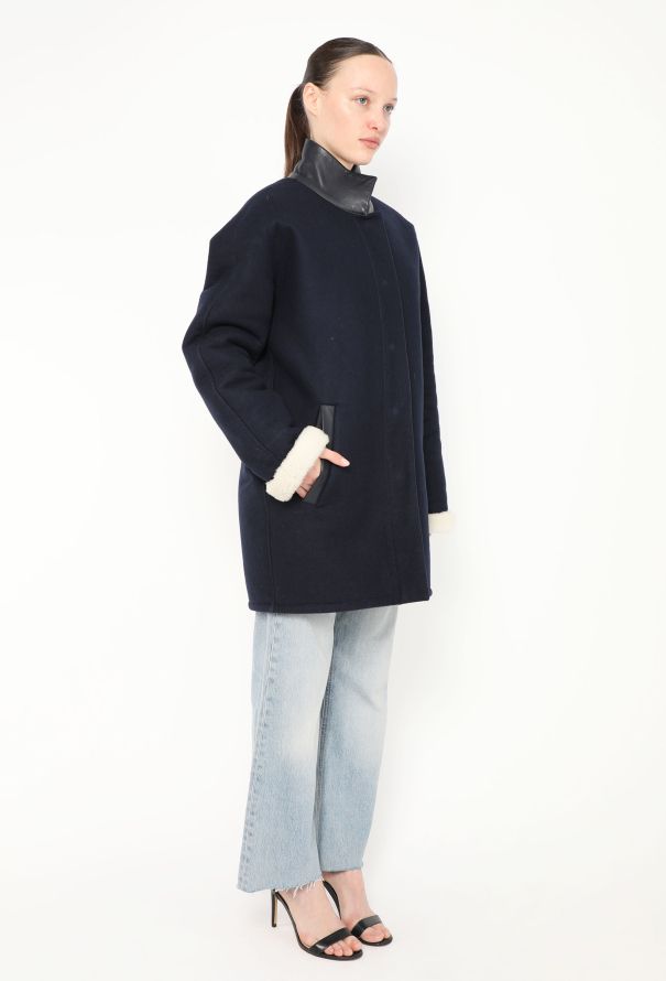 Balenciaga 2013 Shearling-Lined Trim Coat - 5 Balenciaga 2013 Shearling-Lined Trim Coat - 5