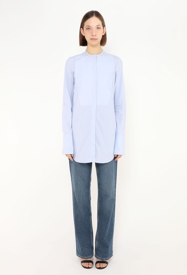 Céline Pinstripe Bib Tunic Shirt - 1