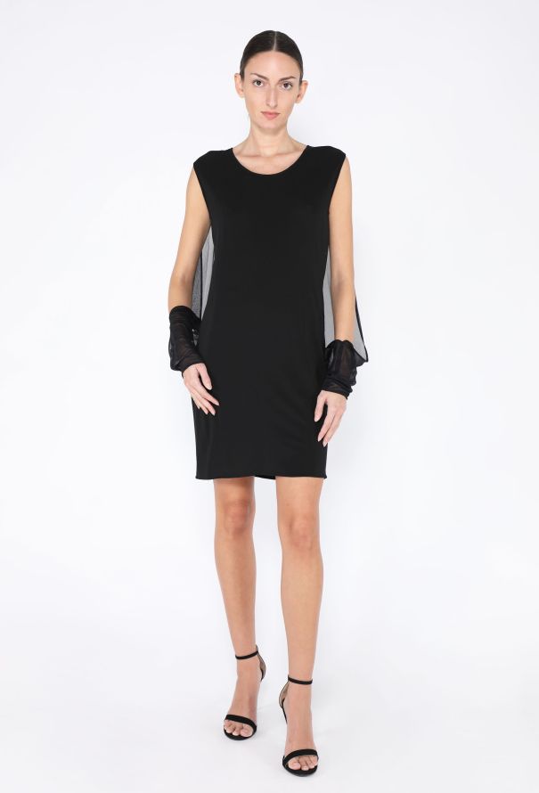 Maison Margiela Jersey and Mesh Sheath Dress - 1