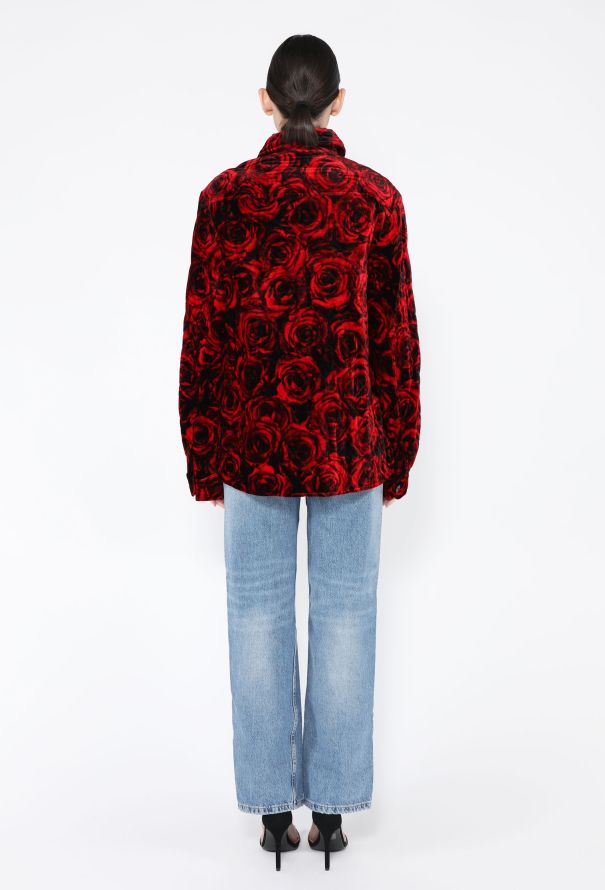 Dries Van Noten F/W 2021 Velvet Rose Printed Jacket - 7