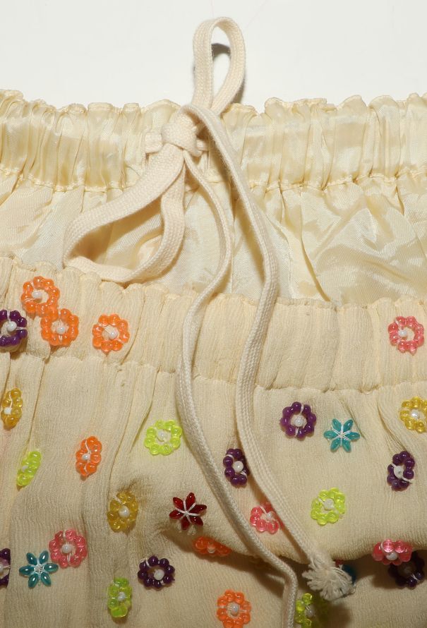 Comme des Garçons Floral Beaded Georgette Skirt - 6