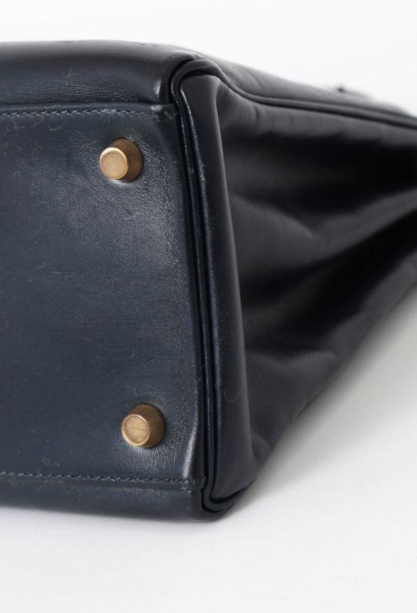 Hermès '90s Navy Box Kelly 32 Retourné - 11