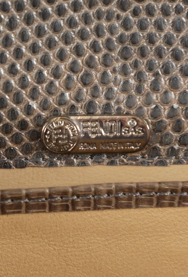 Fendi Lizard-Embossed Baguette Shoulder Bag - 11
