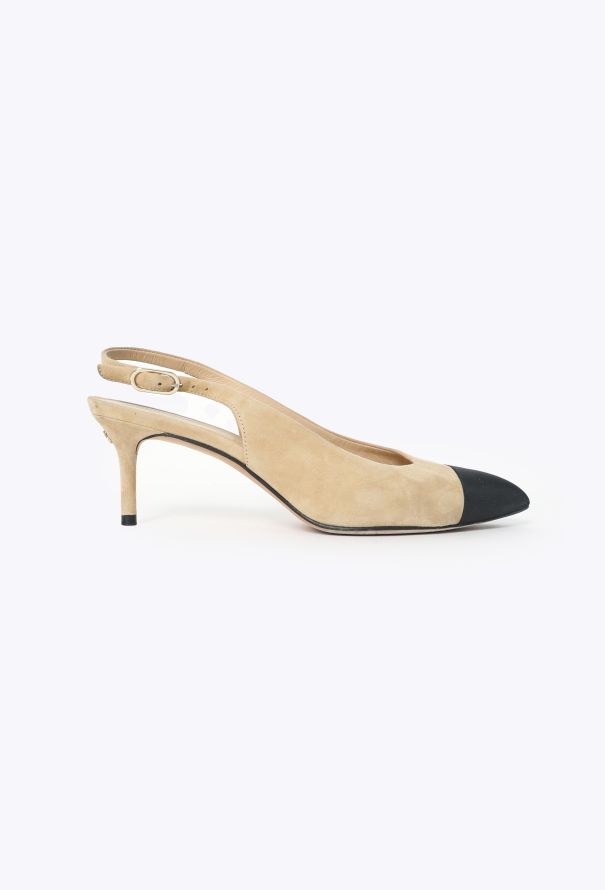 Chanel Classic Suede Slingback Pumps - 1
