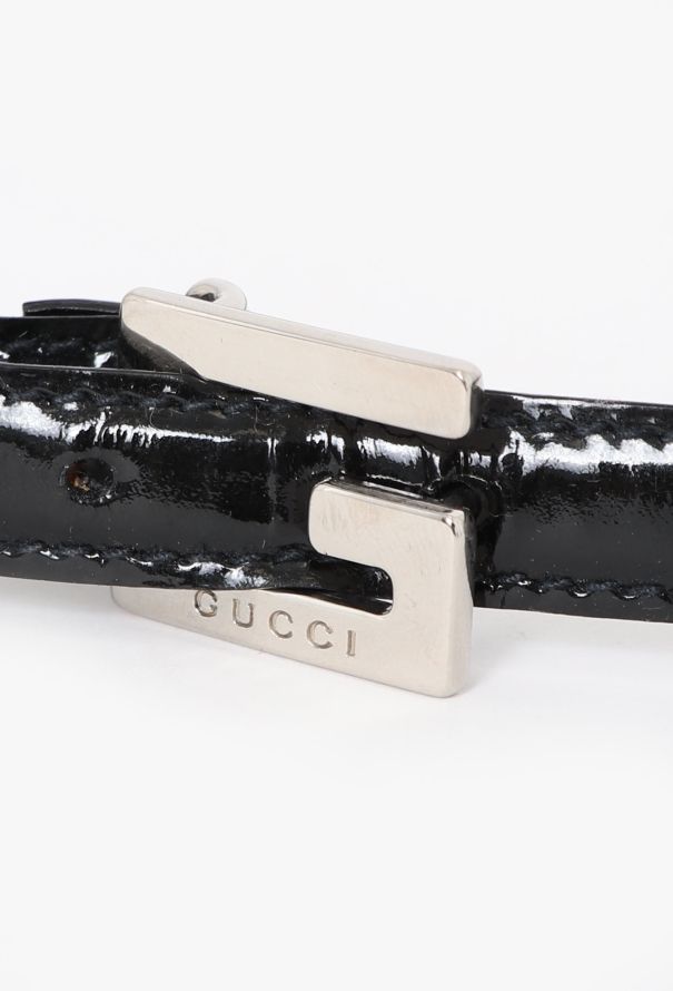 Gucci Tom Ford F/W 1995 Patent Emblem Belt - 4