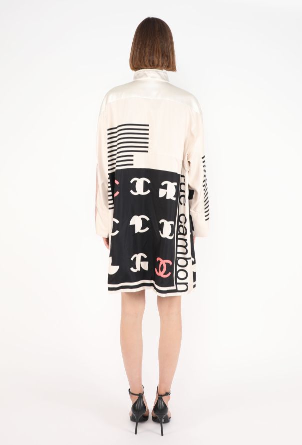 Chanel Graphic Rue Cambon Silk Tunic, S/S 2021 - 7