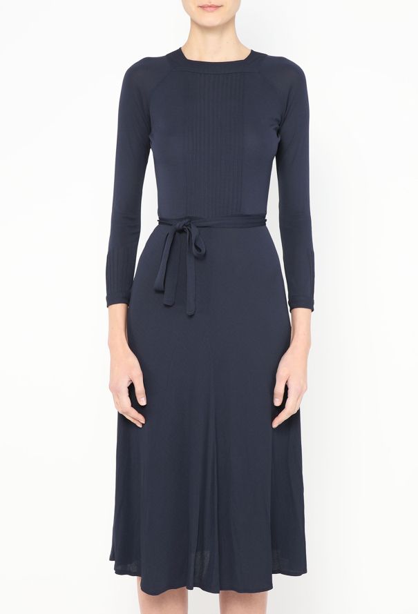 Jean Muir 1972 Pintuck Belted Dress - 2