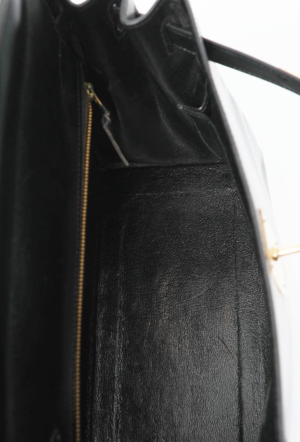 Hermès Exquisite Vintage Black Box Kelly Retourné 28 - 13