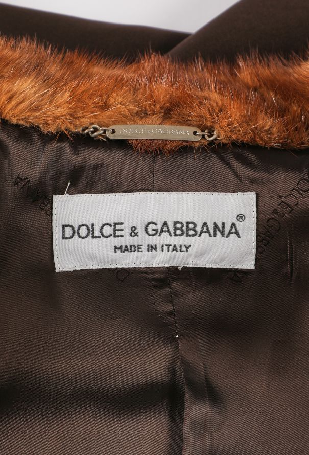 Dolce & Gabbana Silk & Mink Fur Trim Coat, 1997 - 7