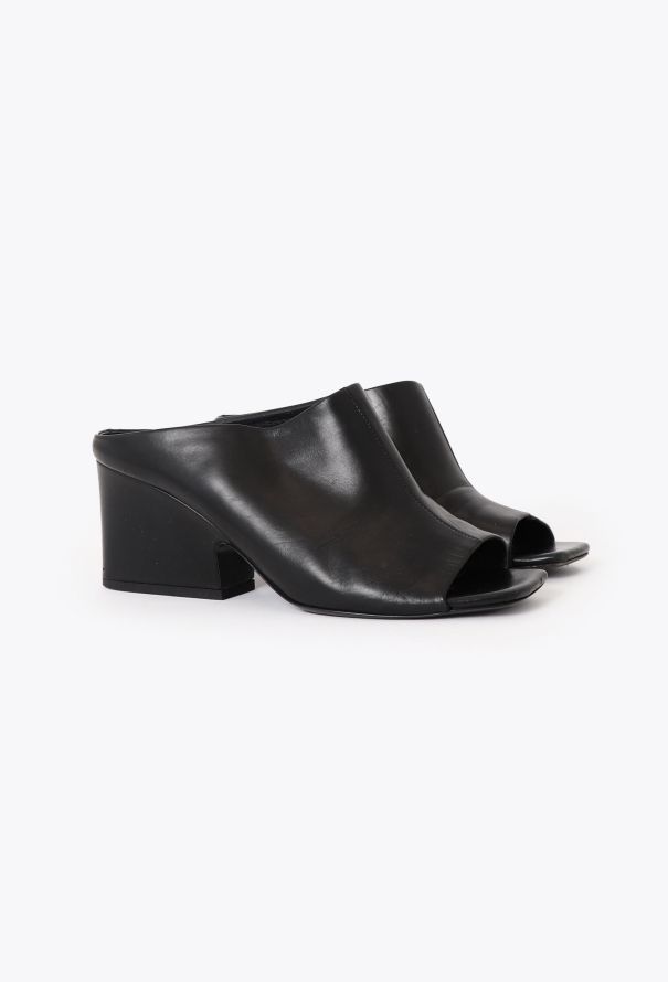 Céline Sculpted Heel Leather Mules - 3 Céline Sculpted Heel Leather Mules - 3